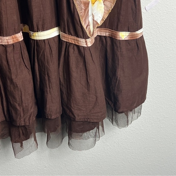 Additions by Chico's Maxi Skirt Chico's 3 US 16 Boho Peasant Chiffon Hem Floral - Picture 10 of 13